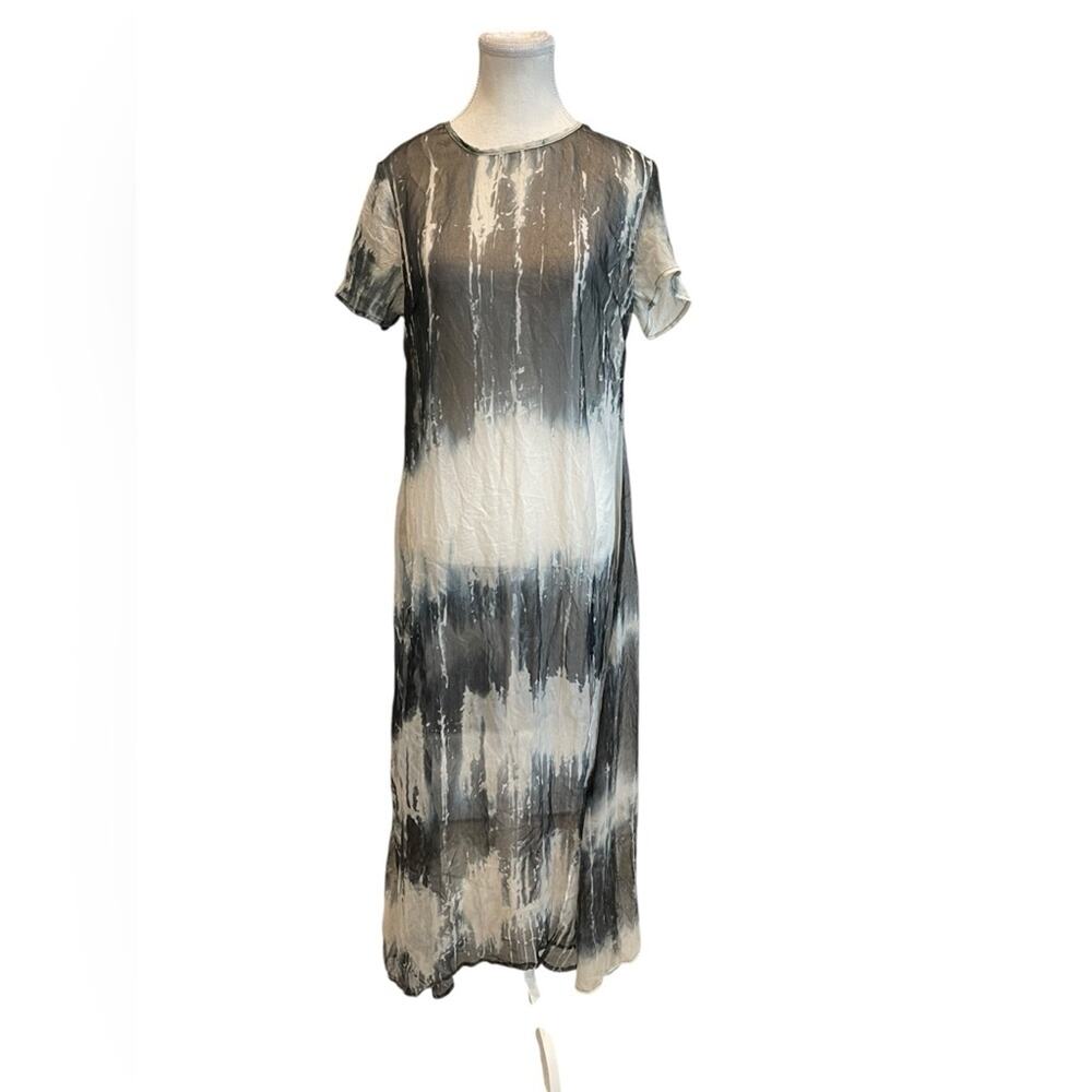 E & I the label Elegant Black and White Tie-Dye Dress Size:M NWT
